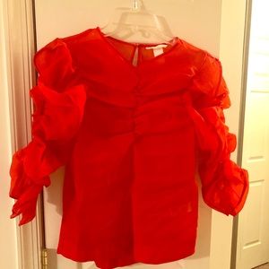 H&M Red Orange Blouse